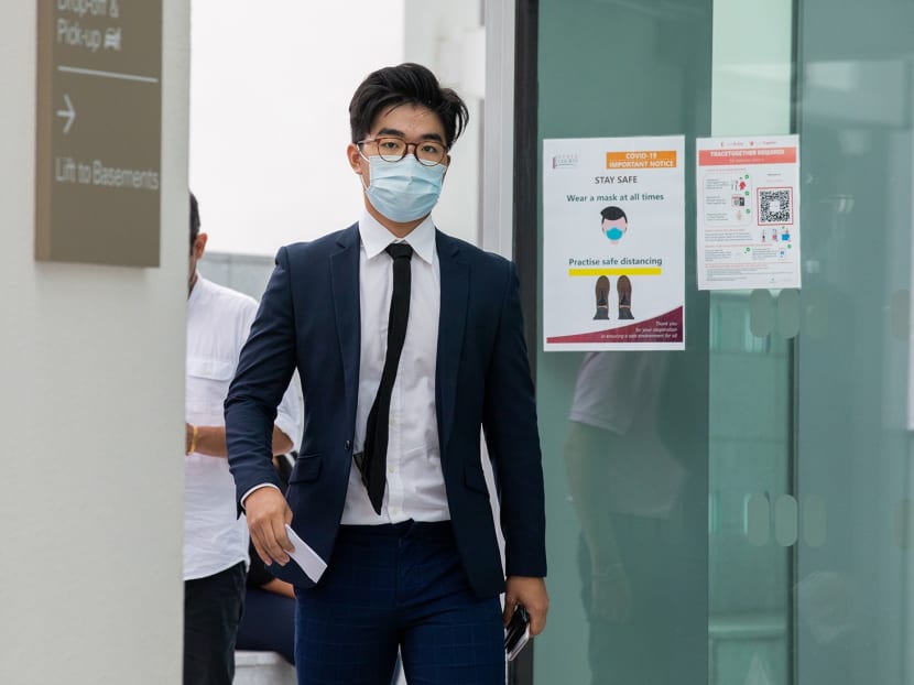 Sun Sicong leaving the State Courts on Dec 20, 2021.