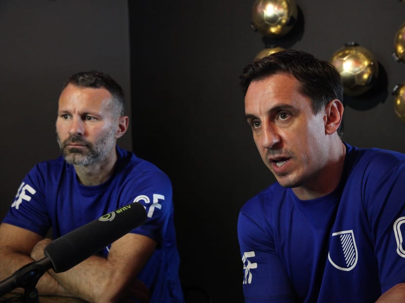 Manchester United legends Ryan Giggs and Gary Neville were the special guests at the launch of the Arena on Saturday (April 8). PHOTO: DAMIEN TEO