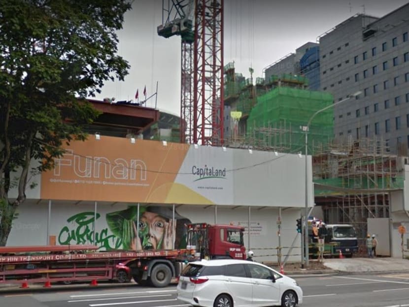 The new Funan mall while it is still under construction. The revamped complex will be opened to the public by the second quarter of next year – about three months ahead of schedule.