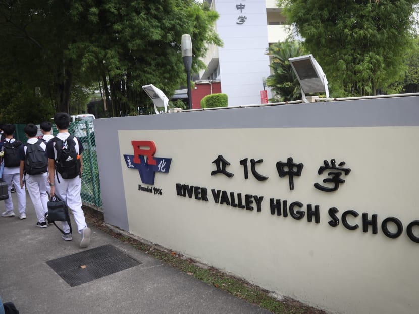 Students leaving River Valley High School in the late afternoon on July 19, 2021.
