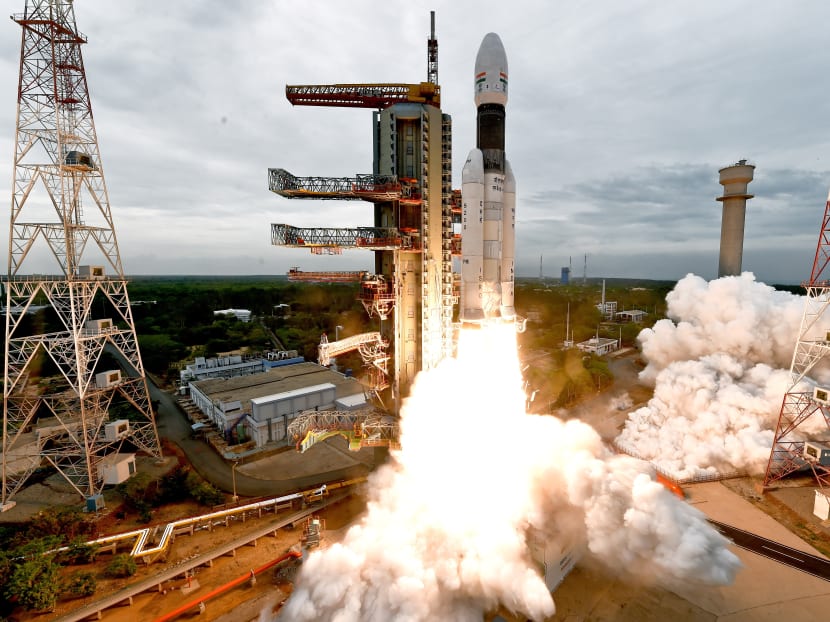 Photo of the day: India's Geosynchronous Satellite Launch Vehicle Mk III-M1 rocket blasts off carrying Chandrayaan-2 from the Satish Dhawan space centre in Sriharikota, India on July 22, 2019. With this moon mission, India hopes to become the world's fourth nation to soft-land on the moon and the first to explore the moon's south pole.