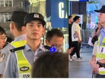 China’s "most handsome policeman" steals hearts while patrolling the streets at the Asian Games