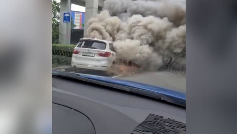 One taken to hospital after car catches fire along CTE