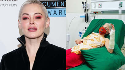 Rose McGowan Broke Her Arm "While Reading The US Election Results" On The Stairs