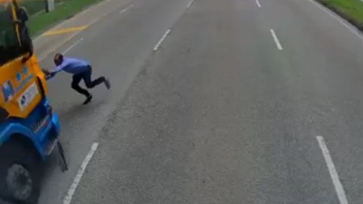 Pedestrian, 33, taken to hospital after trailer truck hits him in Tuas ...