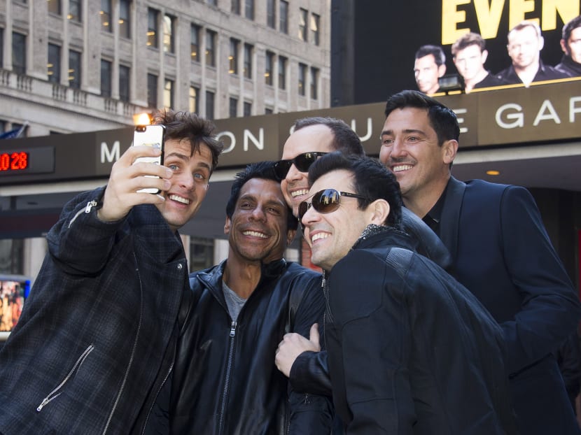 New Kids Kids On The Block members, from left, Joey McIntyre, Danny Wood, Donnie Wahlberg, Jordan Knight and Jonathan Knight announce their "The Main Event" tour at Madison Square Garden on Tuesday, Jan. 20, 2015, in New York.  Photo: AP
