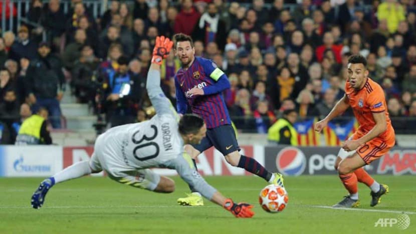 Football: Messi stars as Barcelona reach Champions League quarter-finals Football: Messi stars as Barcelona reach Champions League quarter-finals