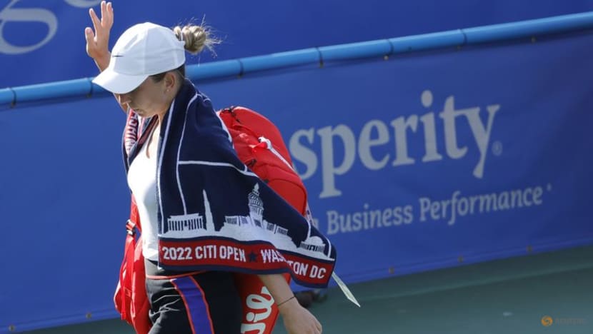Saville ousts top seed Pegula in Washington, Halep retires with illness