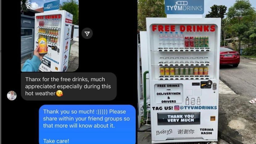 Minuman percuma dari ‘vending machine’: Usaha sebuah keluarga hargai jasa petugas 
