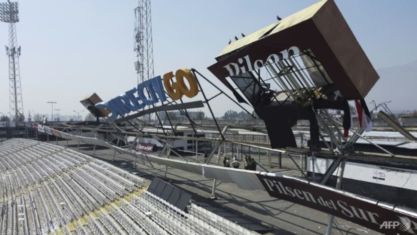 Stadium roof in Chile collapses during open training session Stadium roof in Chile collapses during open training session