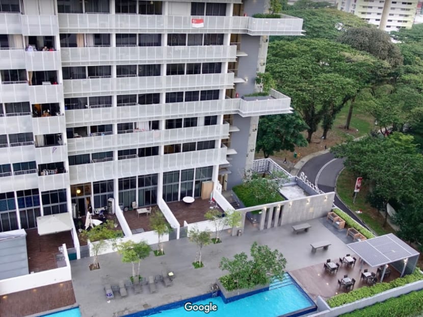 Spottiswoode 18 condominium in Outram, where Andrew Gosling threw a glass wine bottle that fatally struck 73-year-old Nasiari Sunee.