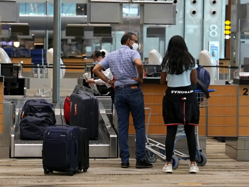 Visitors to Changi Airport on Sept 8, 2021.