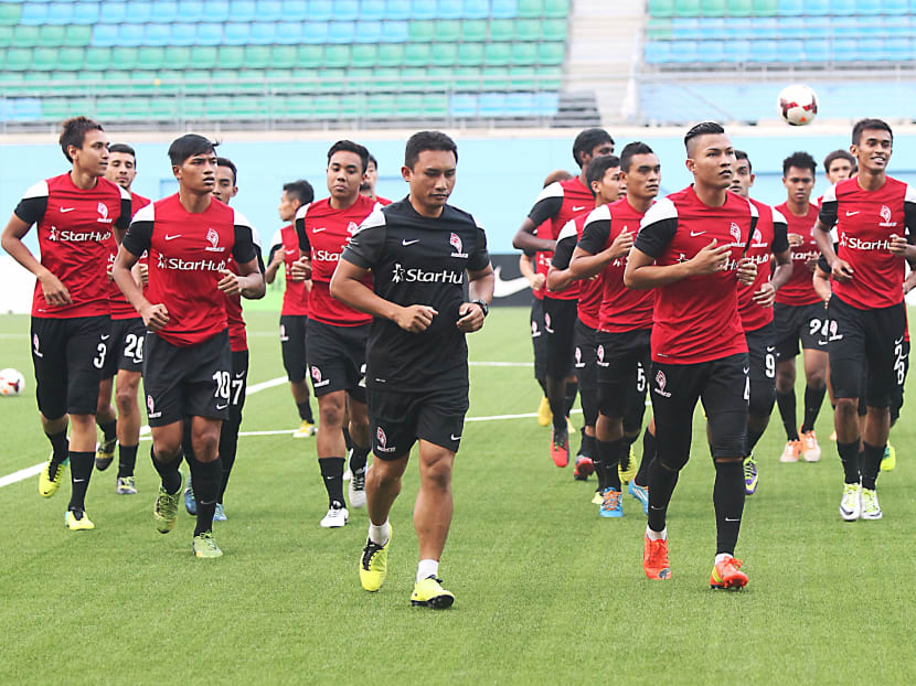 The LionsXII team at training in Jalan Besar Stadium on 7 Mar 2014. Photo by Ooi Boon Keong