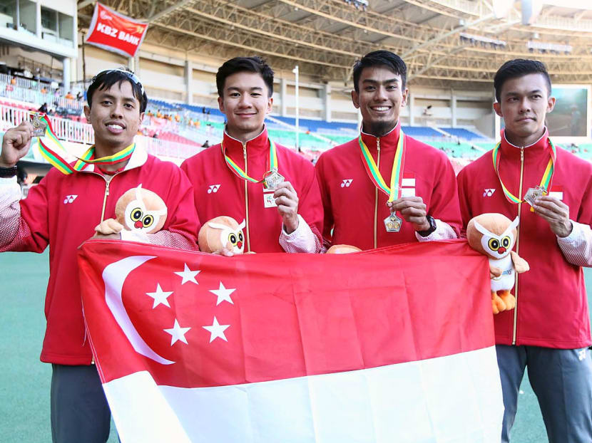 The sprinters won silver at the 2013 SEA Games and hope to fly Singapore’s flag high in Incheon. TODAY FILE PHOTO