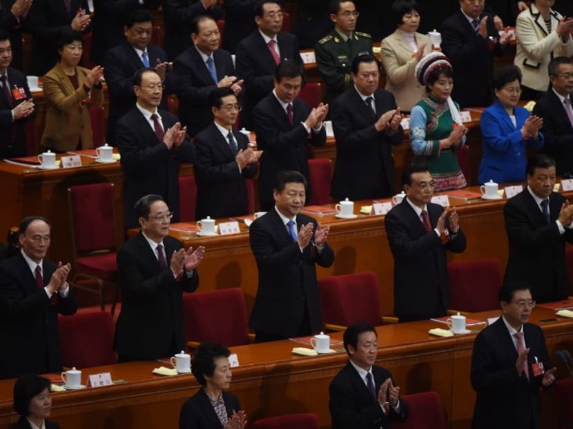 Chinese leaders during the closing ceremony of the National People's Congress earlier this month. Photo: AFP