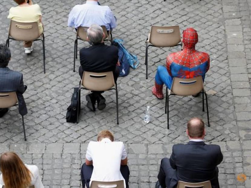 Far from home? Spiderman drops in at the papal audience Far from home? Spiderman drops in at the papal audience