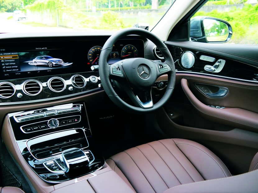 The interior of the Mercedes E 200. Courtesy of Mercedes