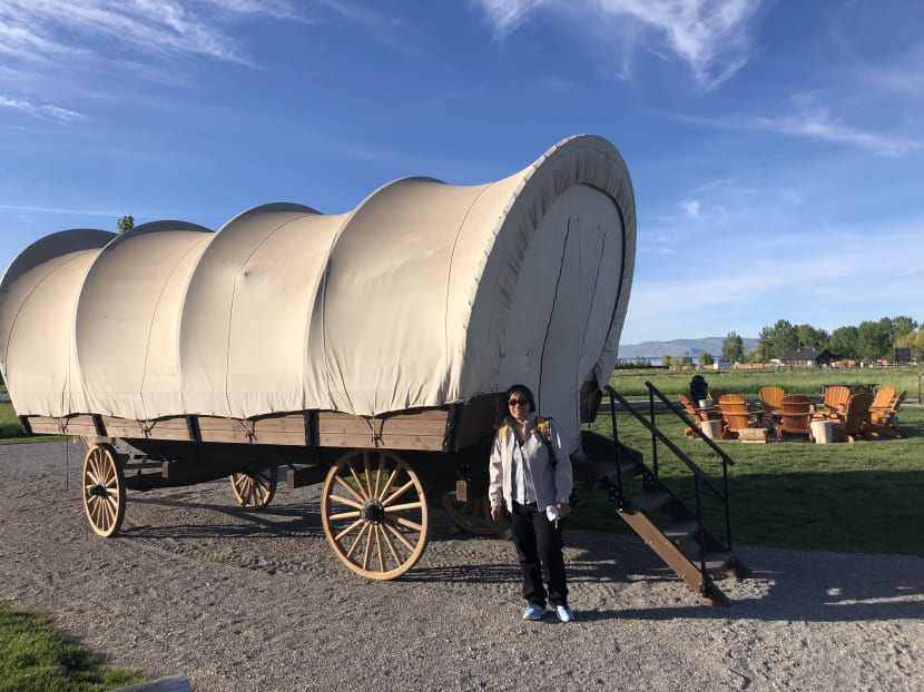 The author, seen here at the Conestoga Ranch glamping resort in Utah, encountered several Americans during her recent trip to the US who say they want to visit Singapore.