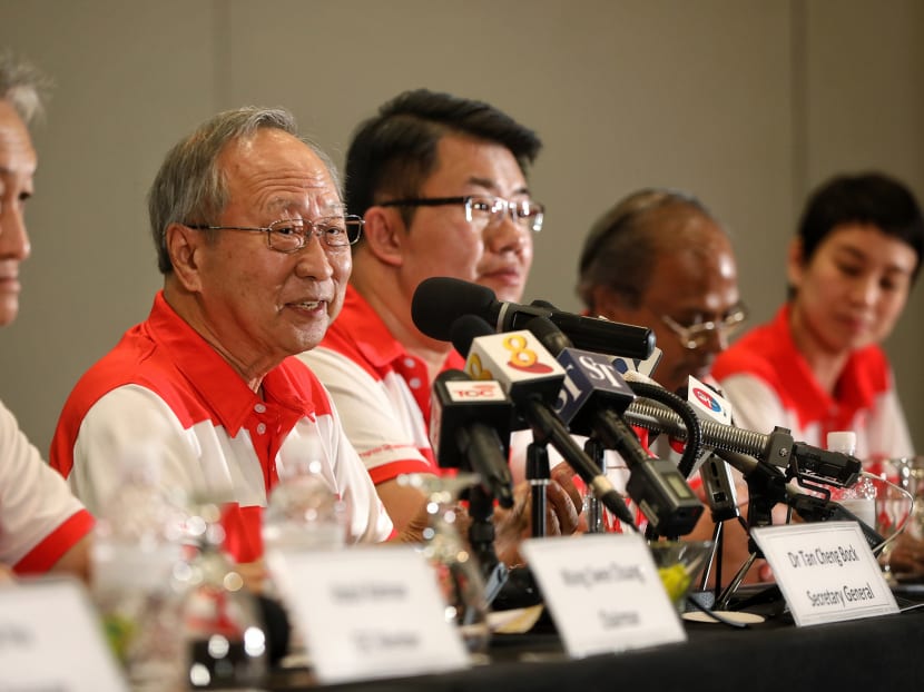 In his opening speech, Dr Tan Cheng Bock (second from left) said he started his party, the Progress Singapore Party (PSP), out of concern over the current state of governance.