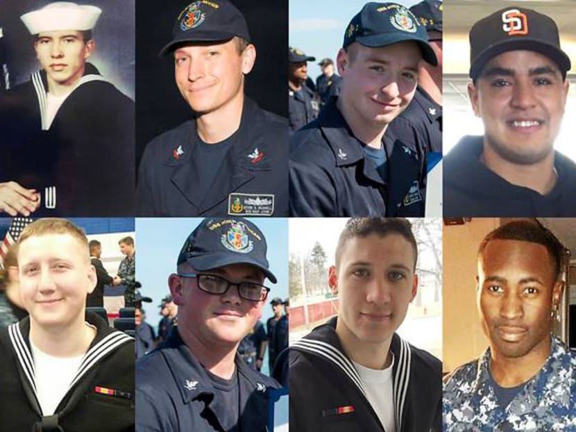 The 10 sailors who died in the USS John S McCain collision (clockwise from top left): Charles Nathan Findley, Abraham Lopez, Kevin Sayer Bushell, Jacob Daniel Drake, Timothy Thomas Eckels Jr, Corey George Ingram, Dustin Louis Doyon, John Henry Hoagland III, Logan Stephen Palmer and Kenneth Aaron Smith. TODAY file photo