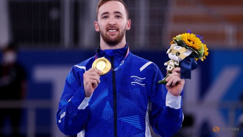 Olympics-Gymnastics-Israel's Dolgopyat wins gold in men's floor final Olympics-Gymnastics-Israel's Dolgopyat wins gold in men's floor final