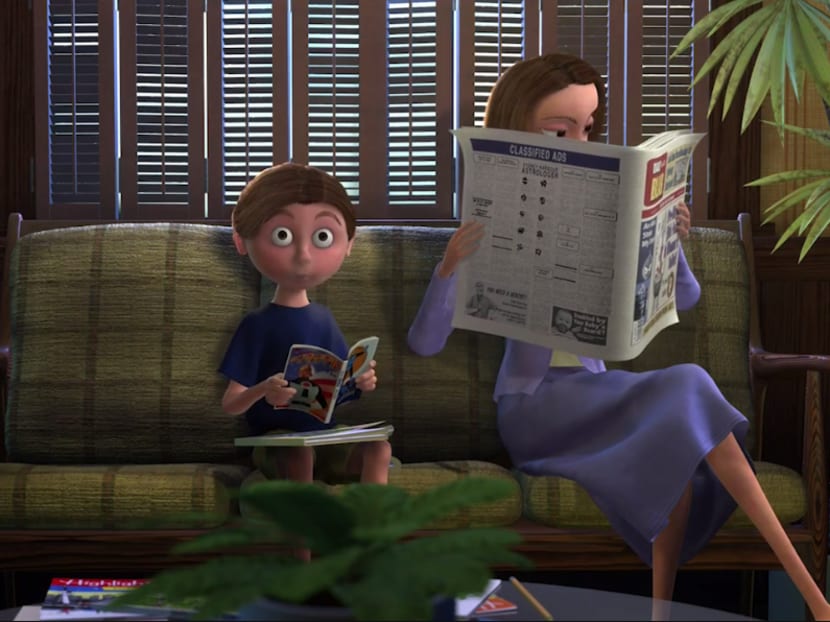 A screenshot from the video Pixar released revealing all the easter eggs connecting their movies.