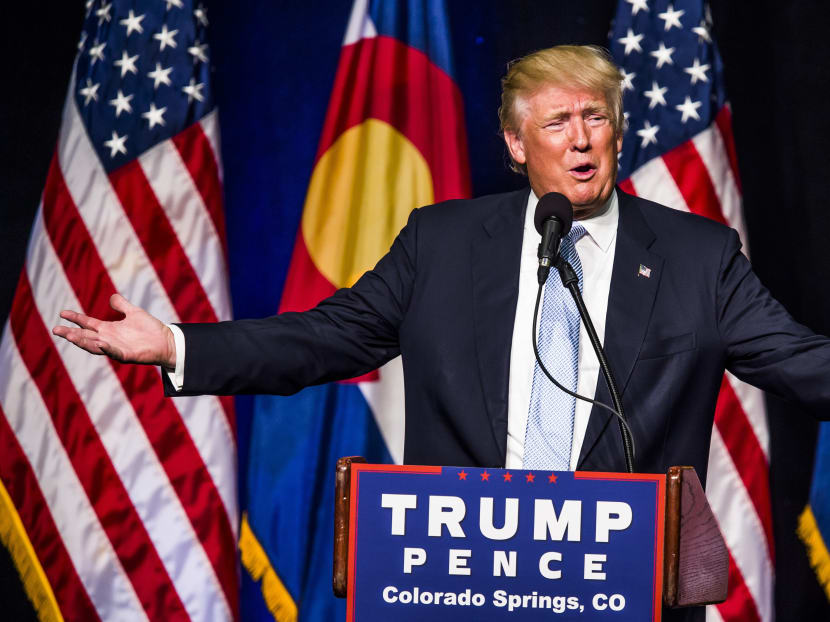 Republican presidential candidate Donald J Trump speaks in Colorado Springs, Colo. Photo: AP