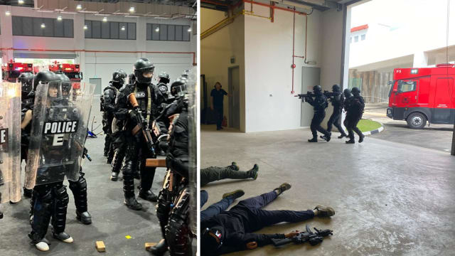 记者体验！警察机动部队模拟暴乱情景 维护公共秩序
