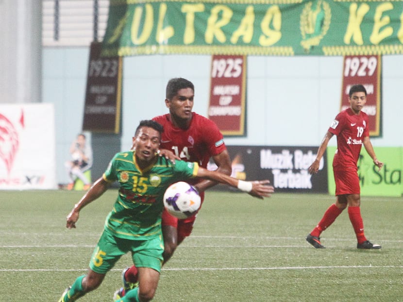 LionsXII playing against Kedah at the Jalan Besar Stadium yesterday. Photo: Ooi Boon Keong