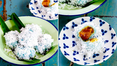 Butterfly Pea Flower Ondeh Ondeh With Durian & Gula Melaka — A Sedap Threesome