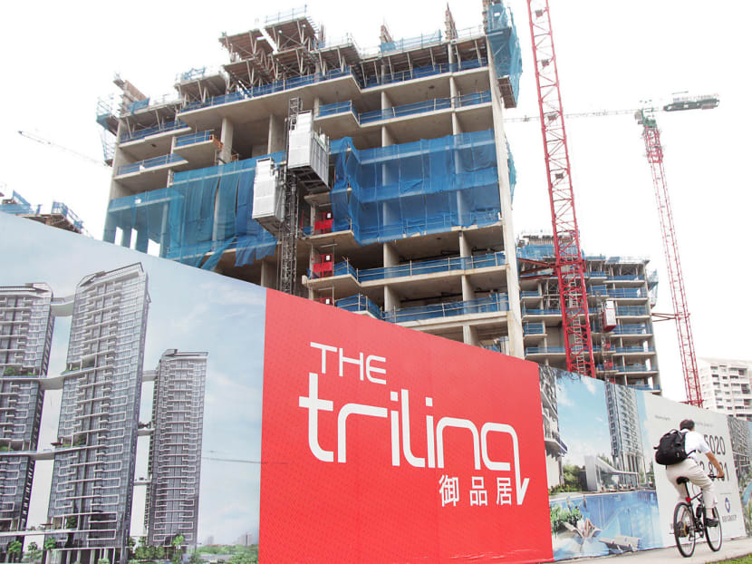 The Trilinq condominium under construction in May last year. The project, and more than 40 others, will be exposed to QC and/or ABSD charges this year and next year if they do not sell out by their respective deadlines. TODAY File Photo