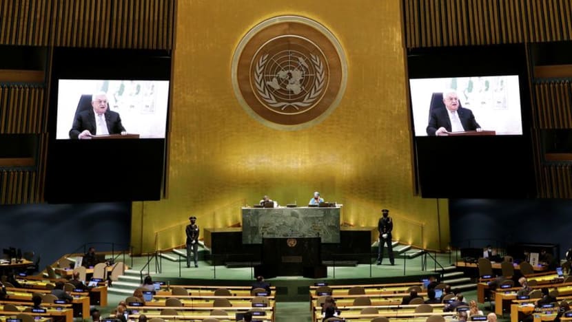 Abbas tells UN Israeli actions could lead to 'one state' Abbas tells UN Israeli actions could lead to 'one state'