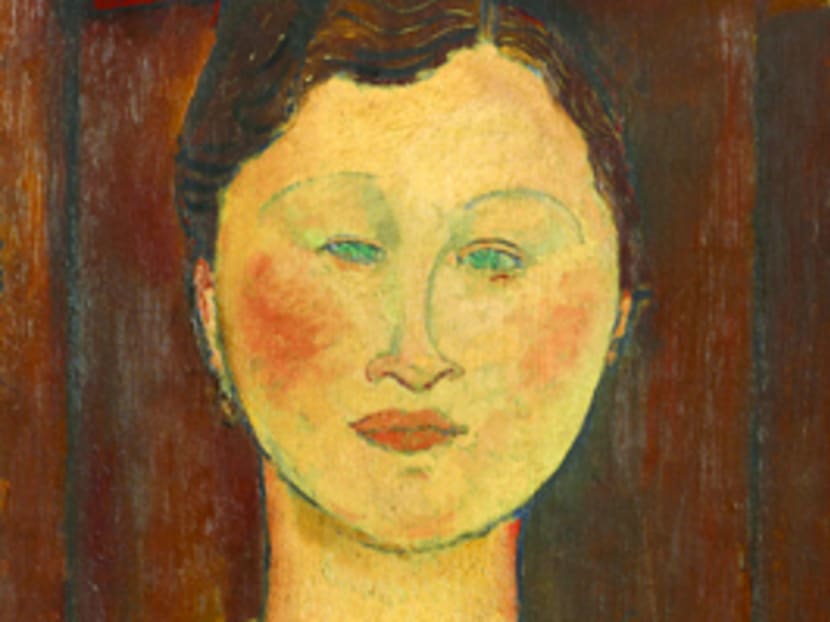 Modigliani's Young Lady With Earrings, 1915, huile sur toile, at The Art of Collecting: Masterpieces From The Pinacotheque de Paris. Photo: Pinacotheque de Paris / Fabrice Gousset