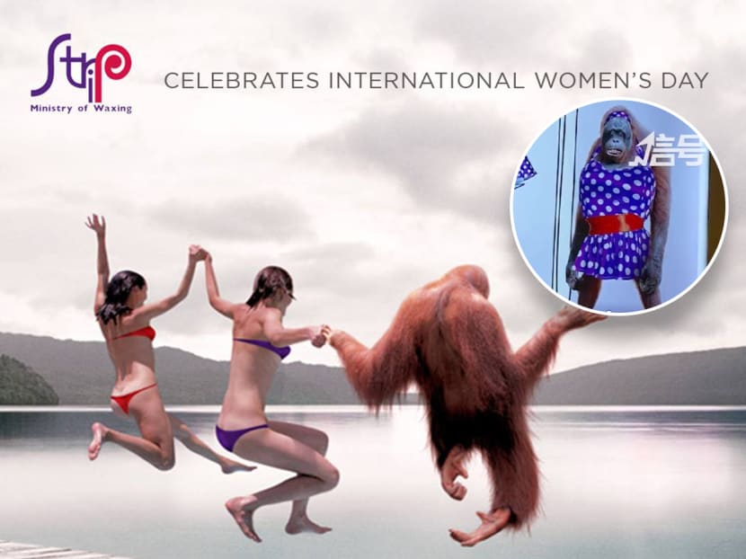 #trending: Angry China netizens say S'pore waxing chain 'belittles' women by using orangutan in hair removal ads