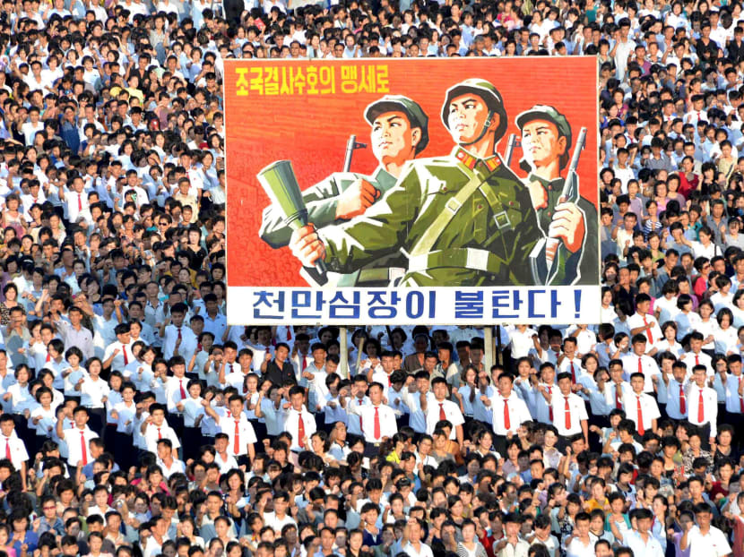 A view shows a Pyongyang city mass rally held at Kim Il Sung Square on August 9, 2017, to fully support the statement of the Democratic People's Republic of Korea (DPRK) government in this photo released on August 10, 2017 by North Korea's Korean Central News Agency (KCNA) in Pyongyang. Photo: Reuters