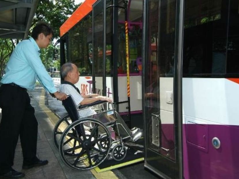 File photo of a wheelchair-accessible SBS Transit bus. Photo: SBS Transit