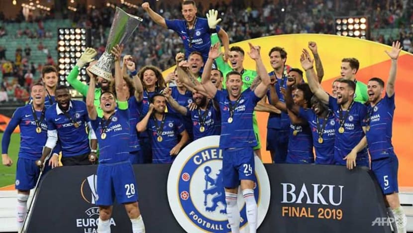 Football: Hazard scores twice as Chelsea win Europa League final Football: Hazard scores twice as Chelsea win Europa League final
