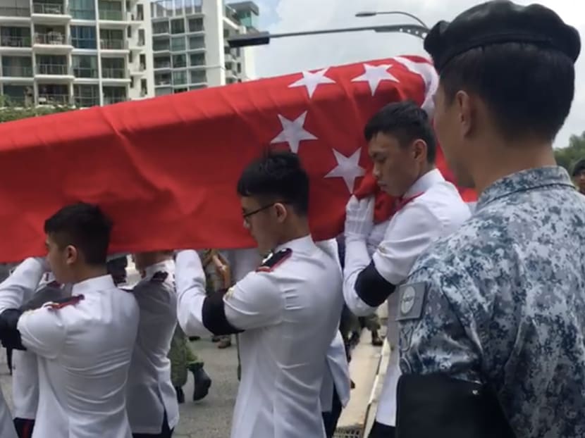 Solemn military send off for 3SG Gavin Chan