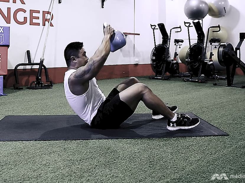 Kettlebell six pack workout hot sale