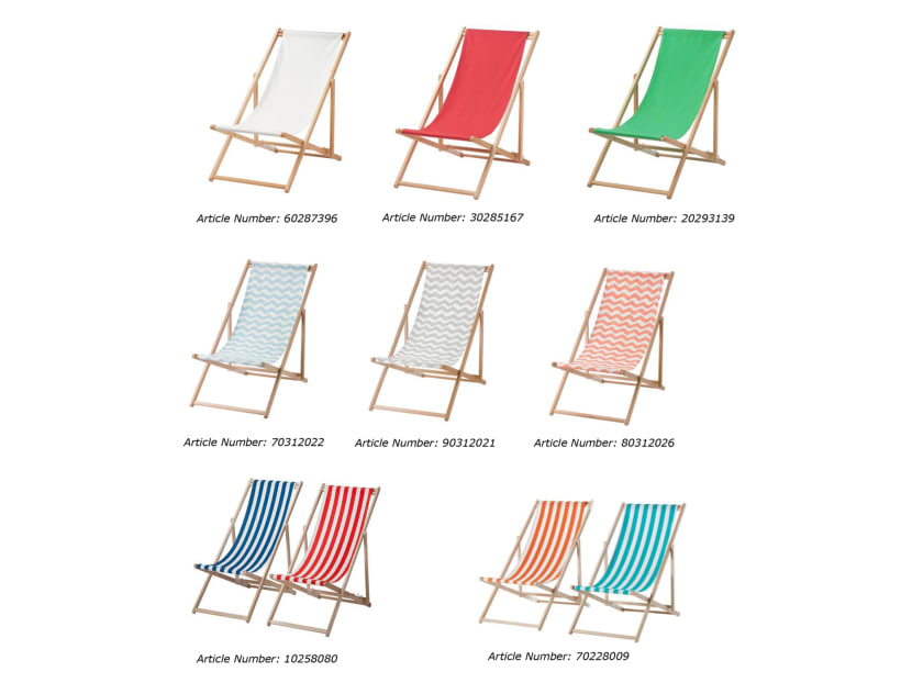 IKEA is recalling the MYSINGSÖ beach chair for risk of falling or finger entrapment. Photo: IKEA