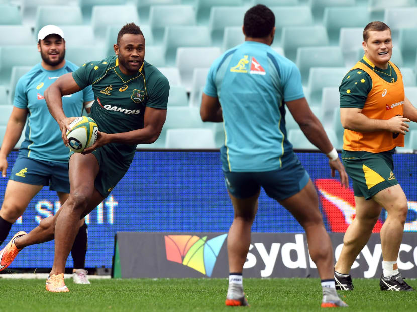 Five years ago, Nabuli was lugging suitcases at a luxury hotel near his home village of Malomalo when he ran into two Australian rugby league luminaries enjoying a working holiday. On Saturday, the 28-year-old winger will make his international 15s debut for Australia against Scotland. Photo: AFP