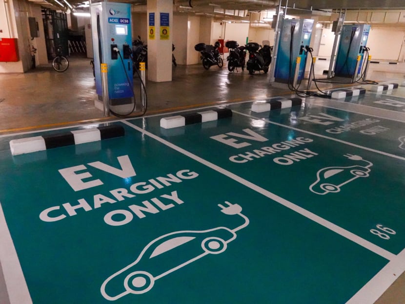 Both car dealers and prospective electric vehicle buyers say the wide availability of charging points is crucial to these vehicles gaining in popularity in Singapore.