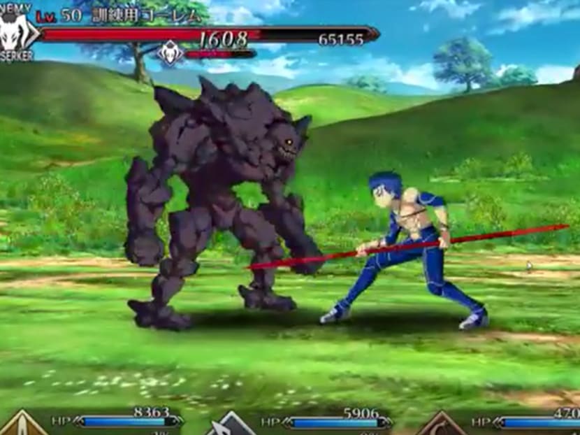 YouTube screengrab showing a scene from the game Fate/Grand Order.