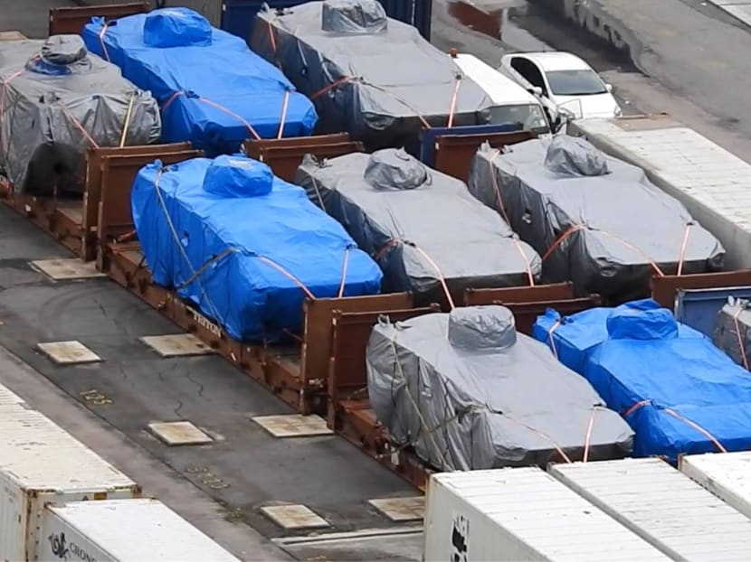 Nine armoured vehicles bound for Singapore from Taiwan were seized at a Hong Kong port on Nov 23, 2016. Photo: FactWire News Agency