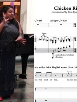 Dr Janani Sridhar, a US-based Singaporean soprano singer, in a video of a recent performance of "Chicken Rice".