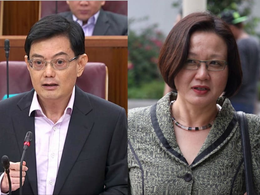 In statement, Finance Minister Heng Swee Keat asks if Workers' Party chairman Sylvia Lim is ready to withdraw her "test balloon" allegation after having had opportunity to check the facts. photo: Parliament and TODAY file photo