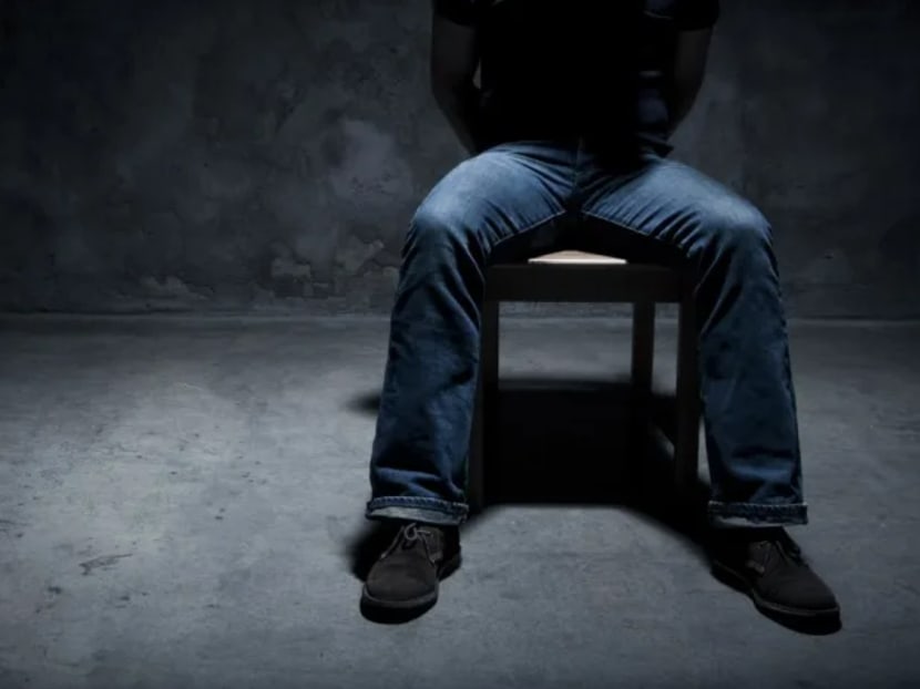 A kidnapped man in a dark room. A kidnapped man in a dark room.