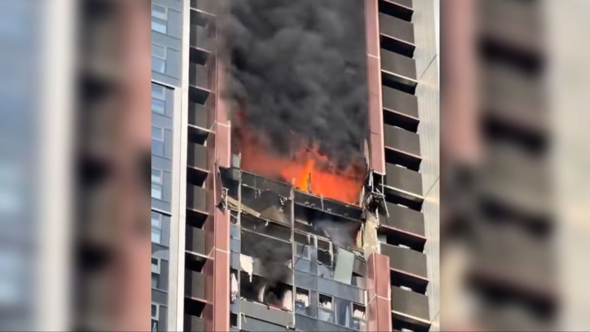 Blast rocks residential building in southern China Blast rocks residential building in southern China