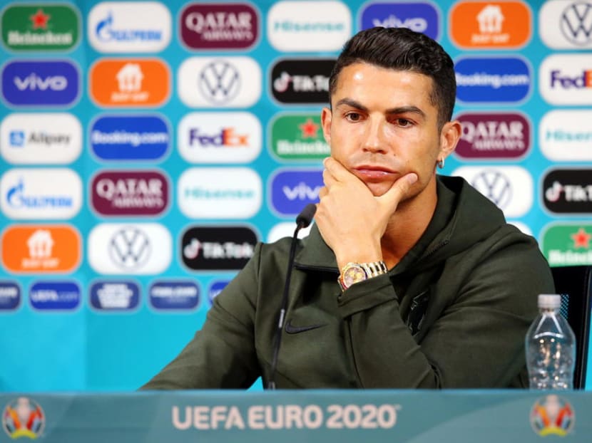 Portugal's Cristiano Ronaldo during a Euro 2020 press conference in Puskas Arena, Budapest, Hungary on June 14, 2021.