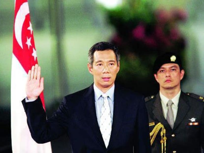 Prime Minister Lee Hsien Loong's inaugural address to the nation as PM at the Istana in 2004. TODAY file photo
